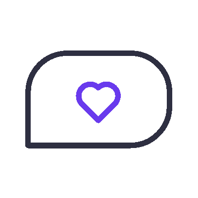 Wired outline 204 chat message heart hover pinch